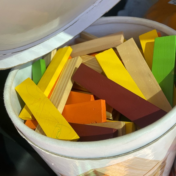 Kids Wood Construction Sticks 2 buckets - Picture 1 of 9